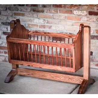  Cuna de madera oscilante para bebé hecha a mano 