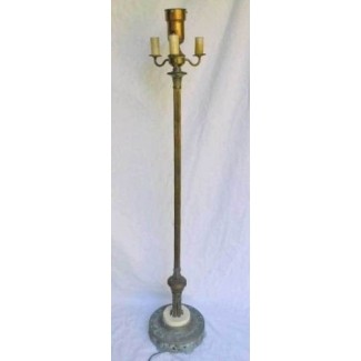  Lámpara de pie antorchiere candelabro antiguo de los años 30 mármol regencia art deco 