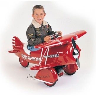  Niños retro barón rojo en avión a pedales en avión nuevo 