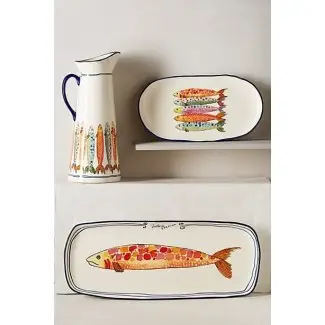  Platos de cerámica para pescado 1 