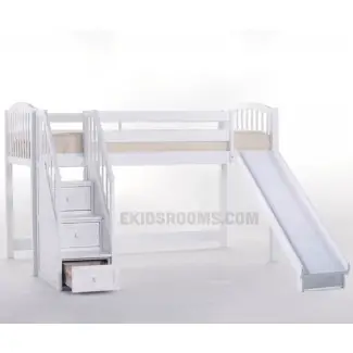  Cama litera baja alta con tobogán camas altas para niños 