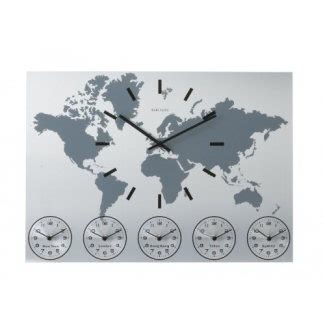  Karlsson Wall Clock Worldtime Aluminium 