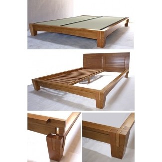  Armazón de cama con plataforma Yamaguchi roble miel la cama con plataforma yamaguchi 