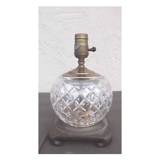  Lámpara de tocador de tocador de lámpara de mesa pequeña de cristal waterford vintage 