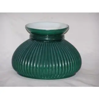  Pantalla de lámpara de vidrio vintage de color verde 