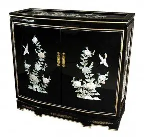  Gabinete frontal inclinado con diseño floral asiático 