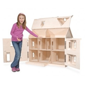  Gran casa de muñecas de madera 