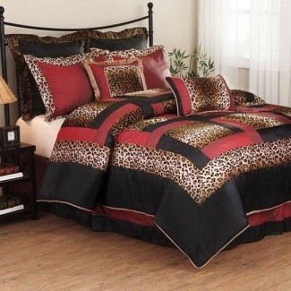  Ropa de cama con estampado de leopardo tamaño king 