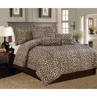  Ropa de cama con estampado de leopardo tamaño king 1 