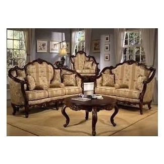  Bellflower victoriano salón sofá sofá de dos plazas juego de muebles molduras de madera 