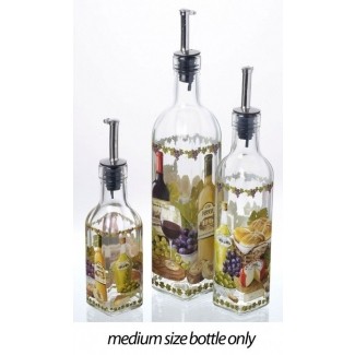  Botella de vinagre de aceite de oliva de vidrio decorativo de diseño italiano con 