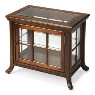  Cherry Solid Wood Chair Side Curio Cabinet 