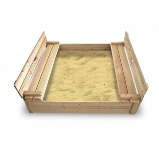  Cedar 4 'Caja de arena rectangular con tapa 