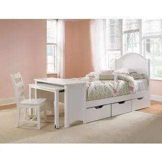  La cama con escritorio con cajones adjuntos y una silla se puede diseñar 