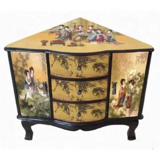  Muebles orientales Accesorio de decoración de estilo japonés de mejor calidad y bajo precio, gabinete de esquina de diseño asiático para damas encantadas de 24 pulgadas 