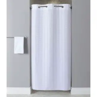  Cortina de ducha de poliéster litchfield sin gancho r tamaño 42x74 blanco 