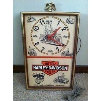  El reloj de pared de distribuidor eléctrico con grabados harley davidson vintage 1940 funciona 