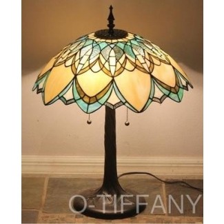  Lámpara art deco con vitrales Tiffany sty golden daze w 