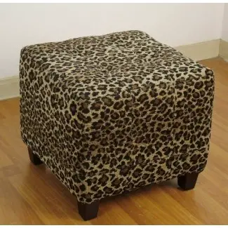  Otomano leopardo 4D Concepts, tela con estampado de leopardo 