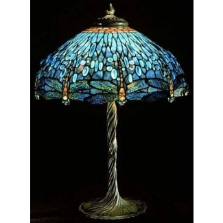  Lámpara de mesa de cristal de colores Dragonfly Tiffany 4 