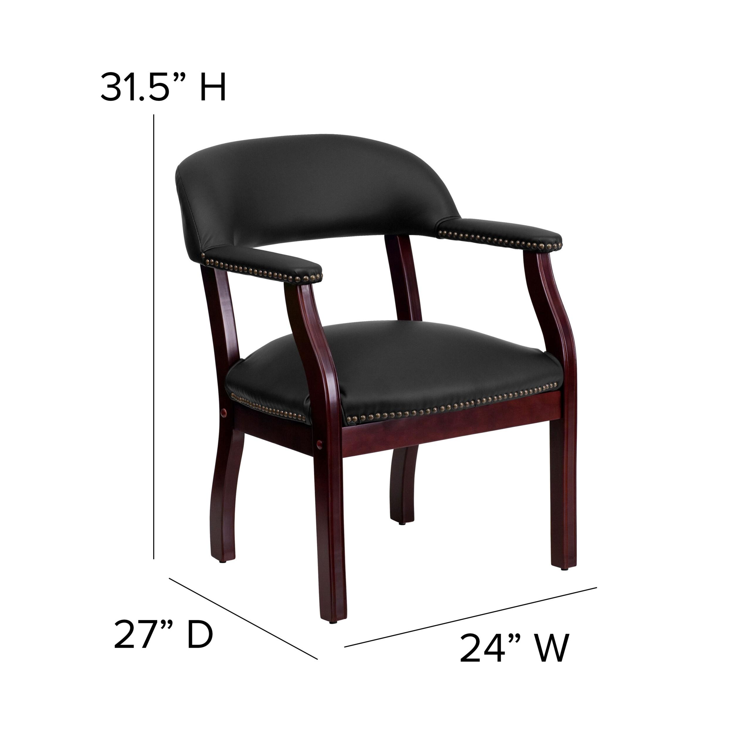 Regency Seating Ivy League Captains Style Vinyl Guest Chair, negro