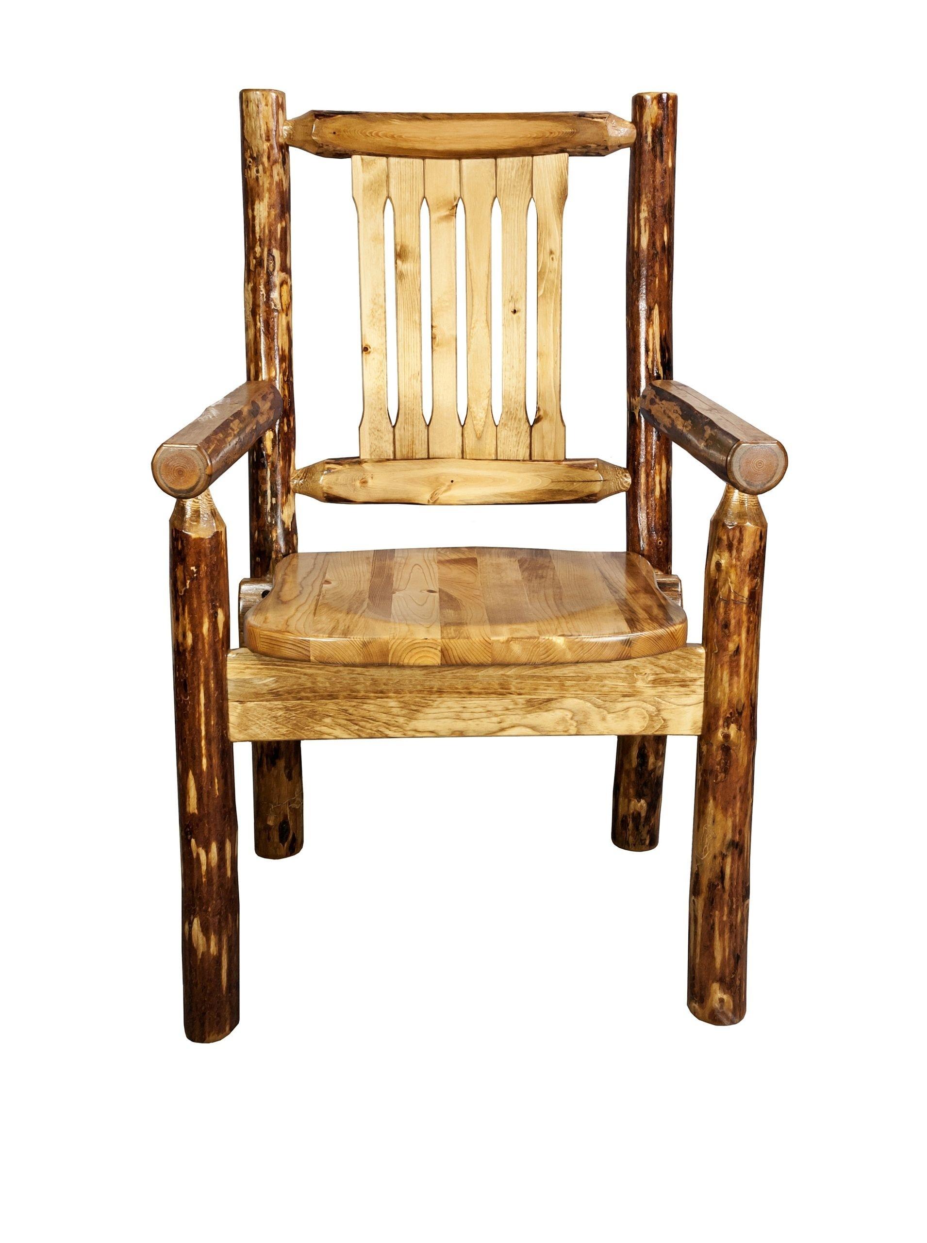 Silla Capitán de Montana Woodworks Glacier Country Collection con asiento ergonómico de madera